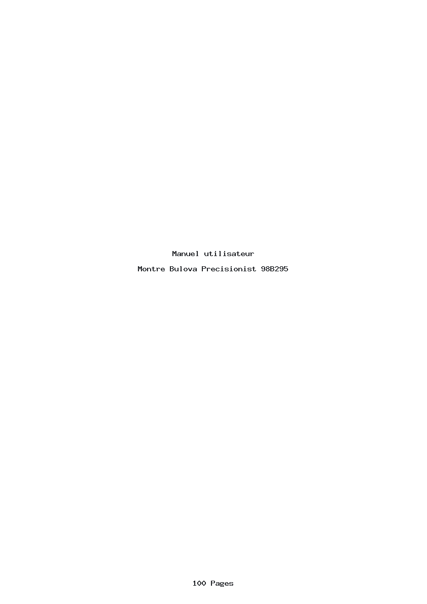 Page 1 de la notice Manuel utilisateur Bulova Precisionist 98B295