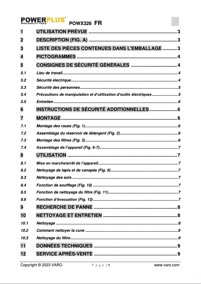 Página 1 del manual Manual de usuario PowerPlus POWX326