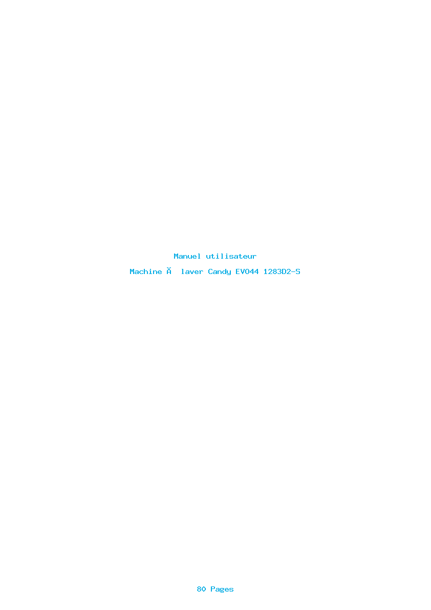 Page 1 de la notice Manuel utilisateur Candy EVO44 1283D2-S
