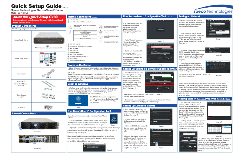 Page 1 de la notice Manuel utilisateur Speco Technologies SG719