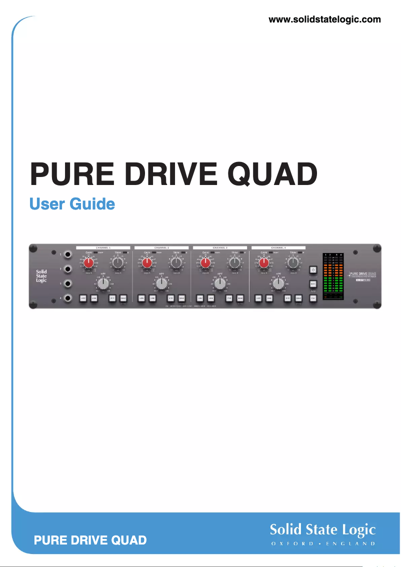 Page 1 de la notice Manuel utilisateur Solid State Logic PURE DRIVE QUAD