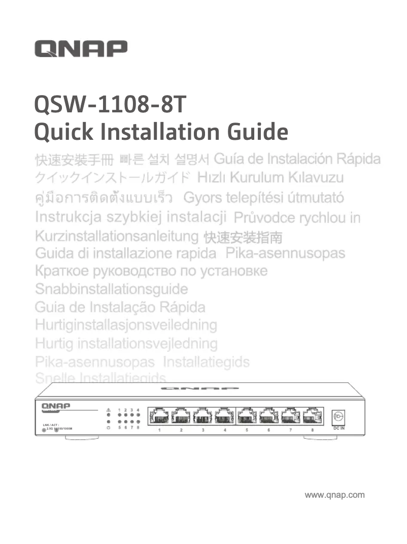 Page 1 of the manual User Manual QNAP QSW-1108-8T