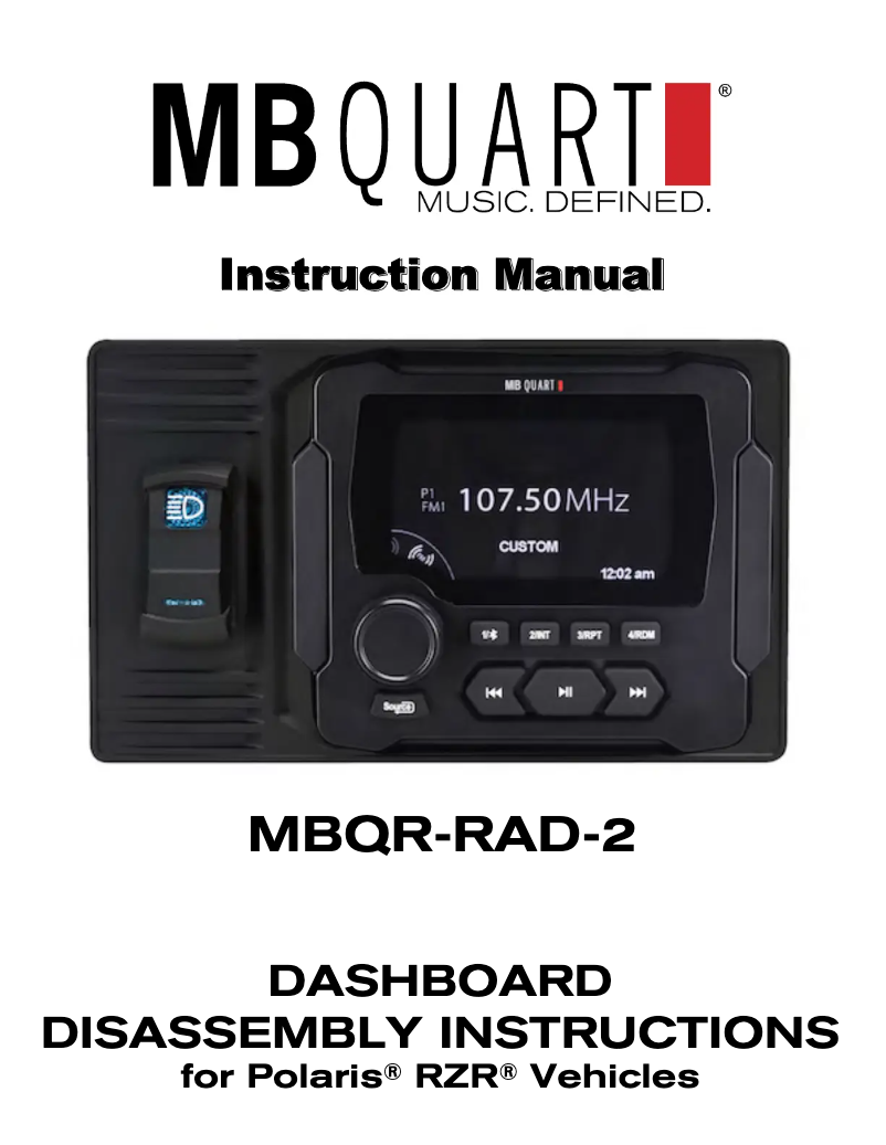 Page 1 de la notice Manuel utilisateur MB Quart MBQR-RAD-2