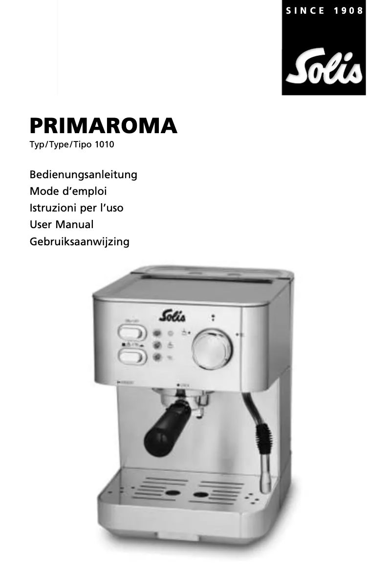 Page 1 de la notice Manuel utilisateur Solis Primaroma 1010