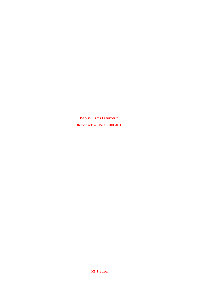 Page 1 de la notice Manuel utilisateur JVC KD864BT
