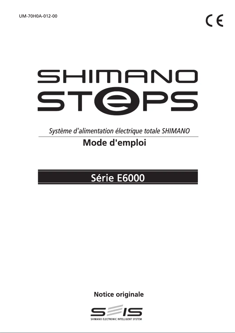 Page 1 of the manual User Manual Shimano DU-E6012