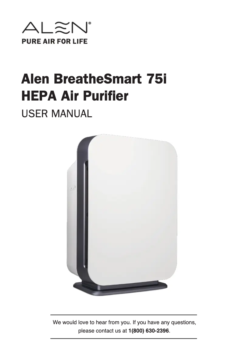 Page 1 de la notice Manuel utilisateur Alen BreatheSmart 75i