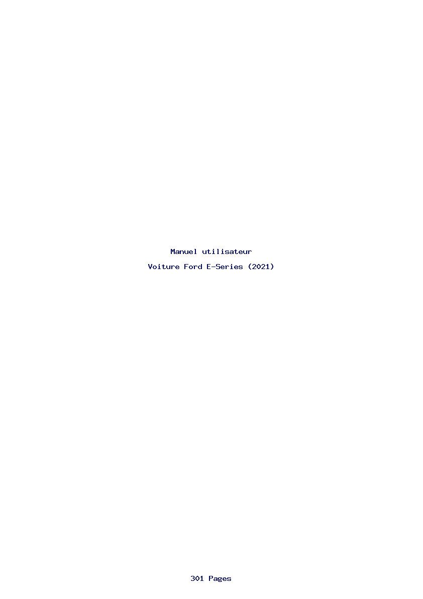 Page 1 de la notice Manuel utilisateur Ford E-Series (2021)