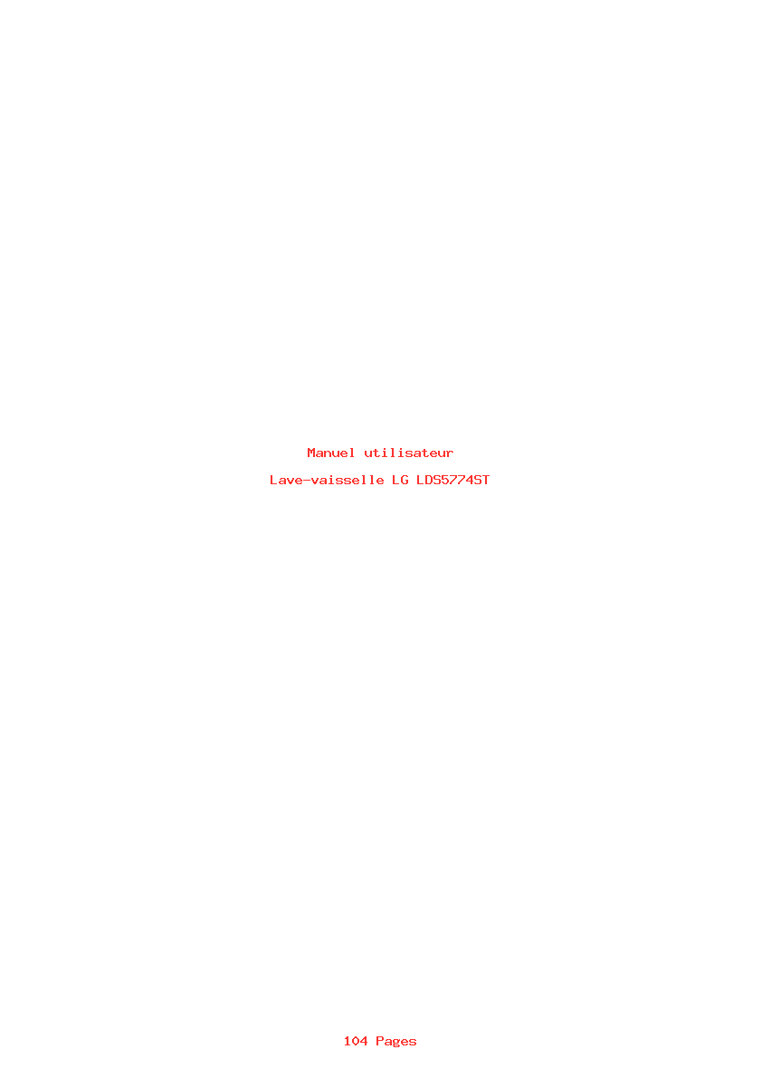 Page 1 de la notice Manuel utilisateur LG LDS5774ST