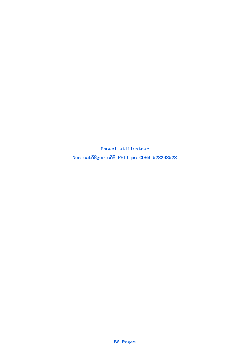 Page 1 de la notice Manuel utilisateur Philips CDRW 52X24X52X