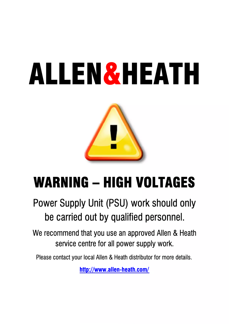 Page 1 de la notice Manuel utilisateur Allen & Heath RPS3