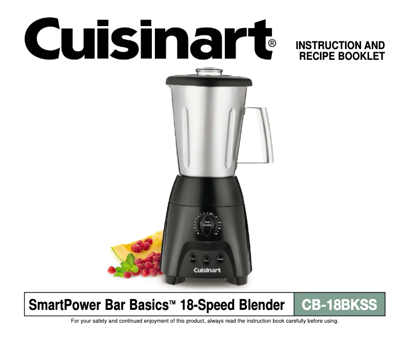 Page 1 of the manual User Manual Cuisinart SmartPower Bar Basics CB-18BKSS