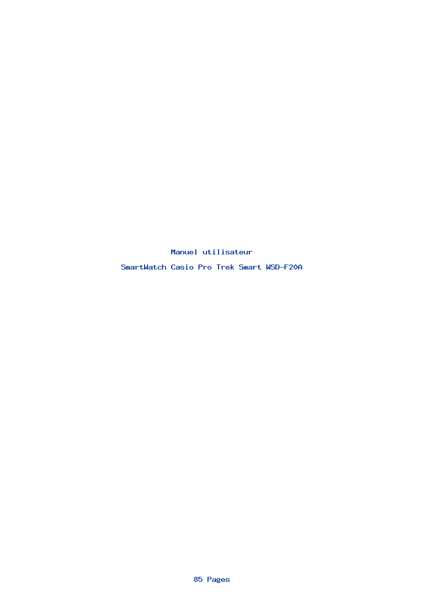 Page 1 de la notice Manuel utilisateur Casio Pro Trek Smart WSD-F20A