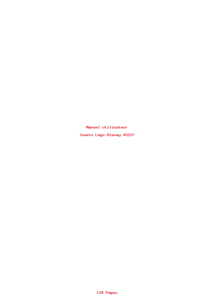 Page 1 de la notice Manuel utilisateur Lego Disney 43237