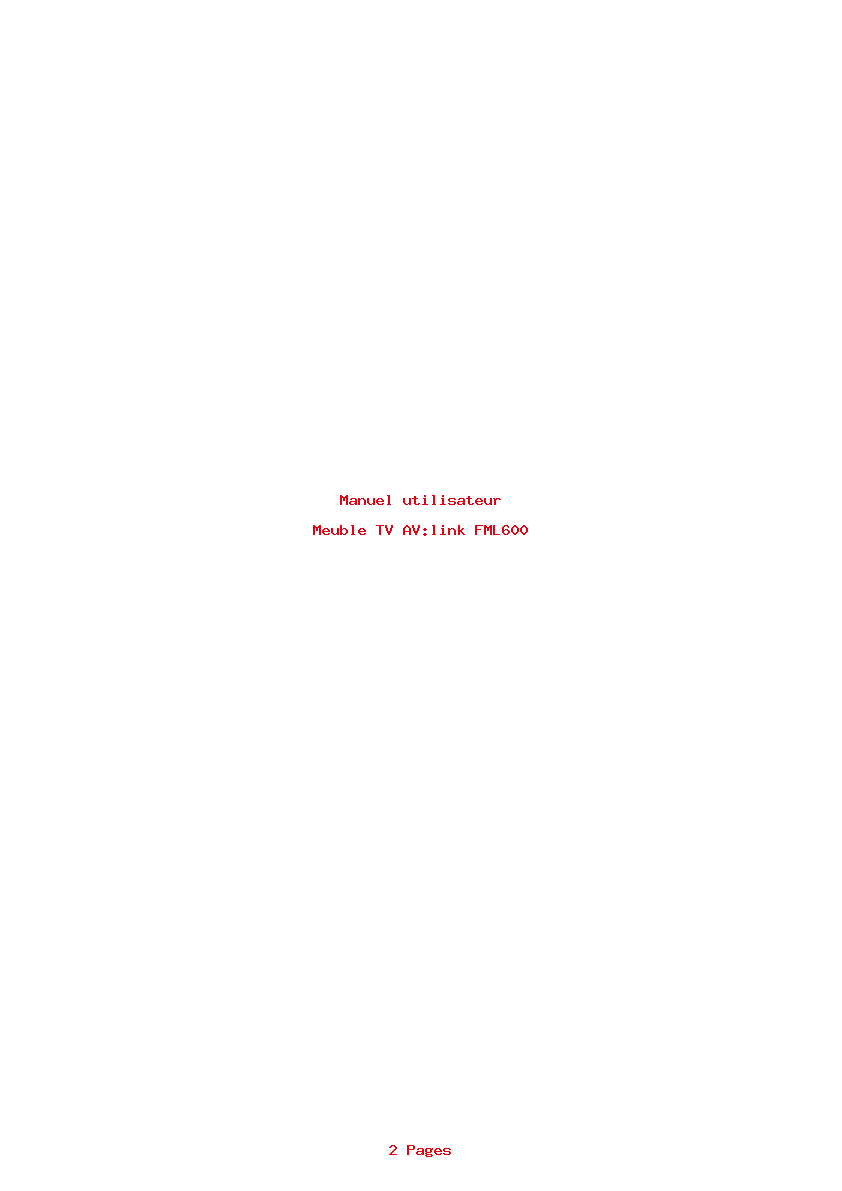 Page 1 de la notice Manuel utilisateur AV:link FML600