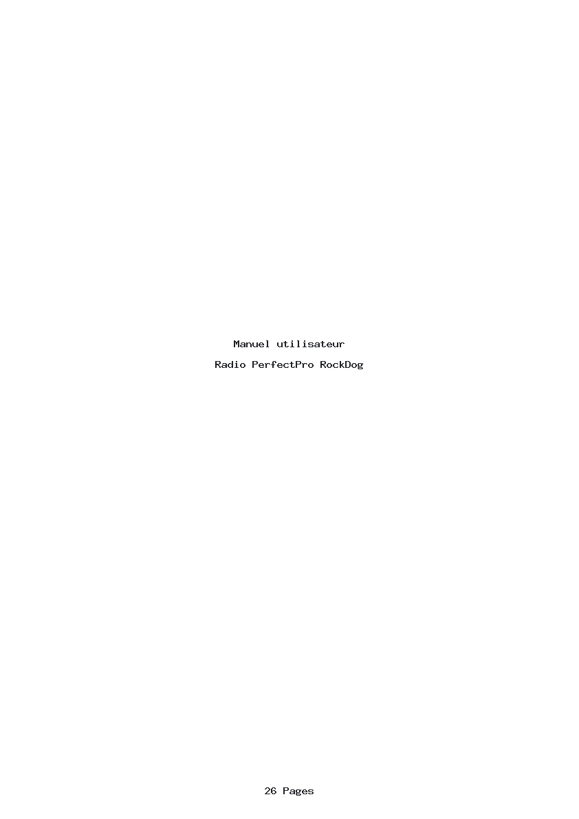 Page 1 de la notice Manuel utilisateur PerfectPro RockDog