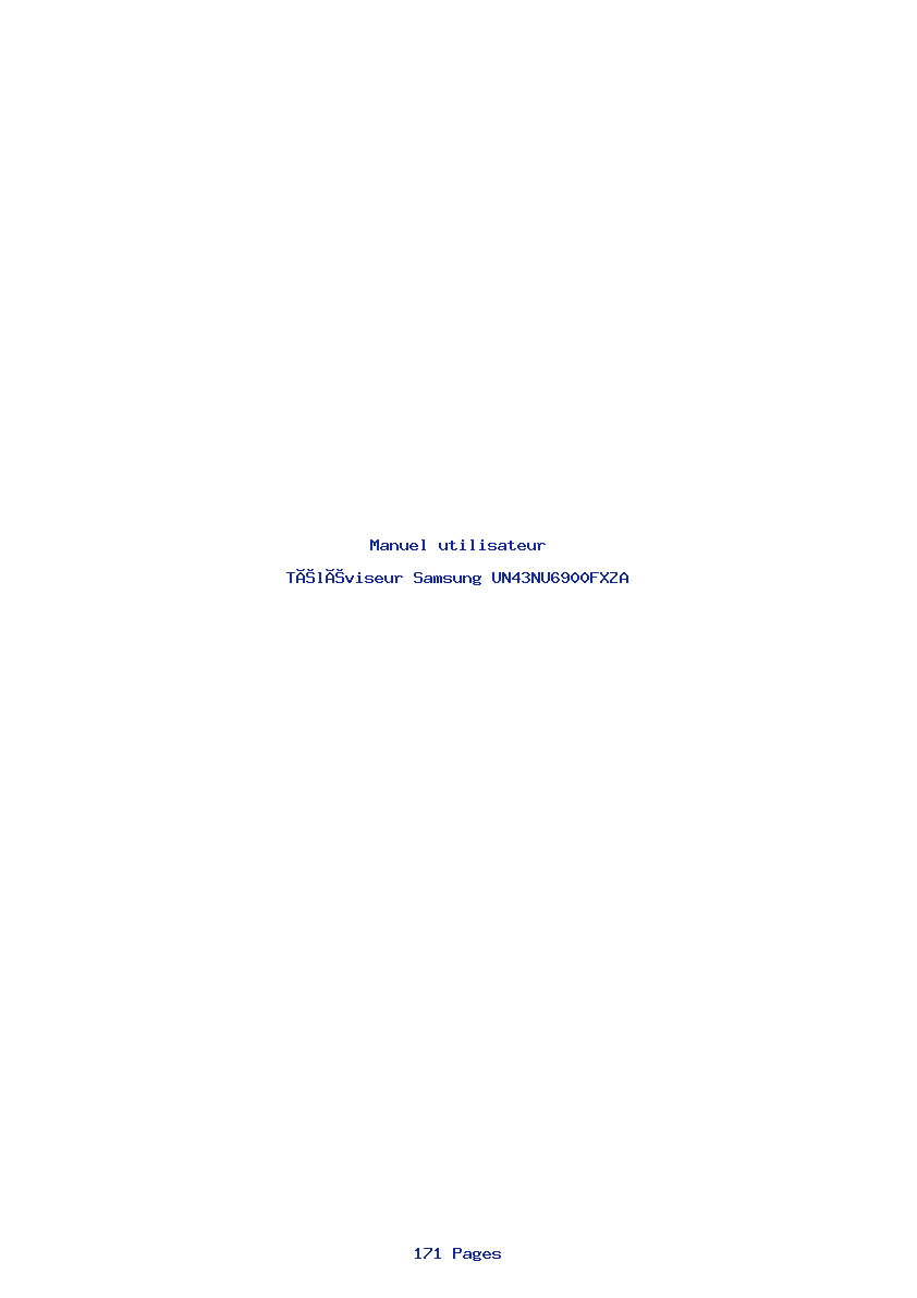 Page 1 de la notice Manuel utilisateur Samsung UN43NU6900FXZA