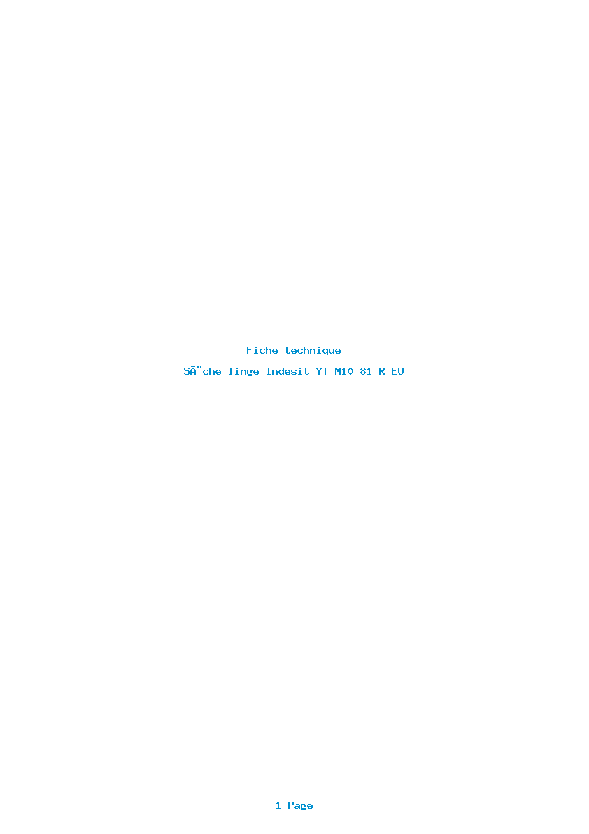 Image de la première page du manuel de l'appareil YT M10 81 R EU