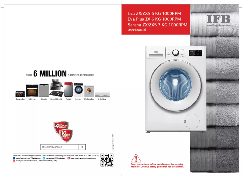 Page 1 de la notice Manuel utilisateur IFB Eva ZXS