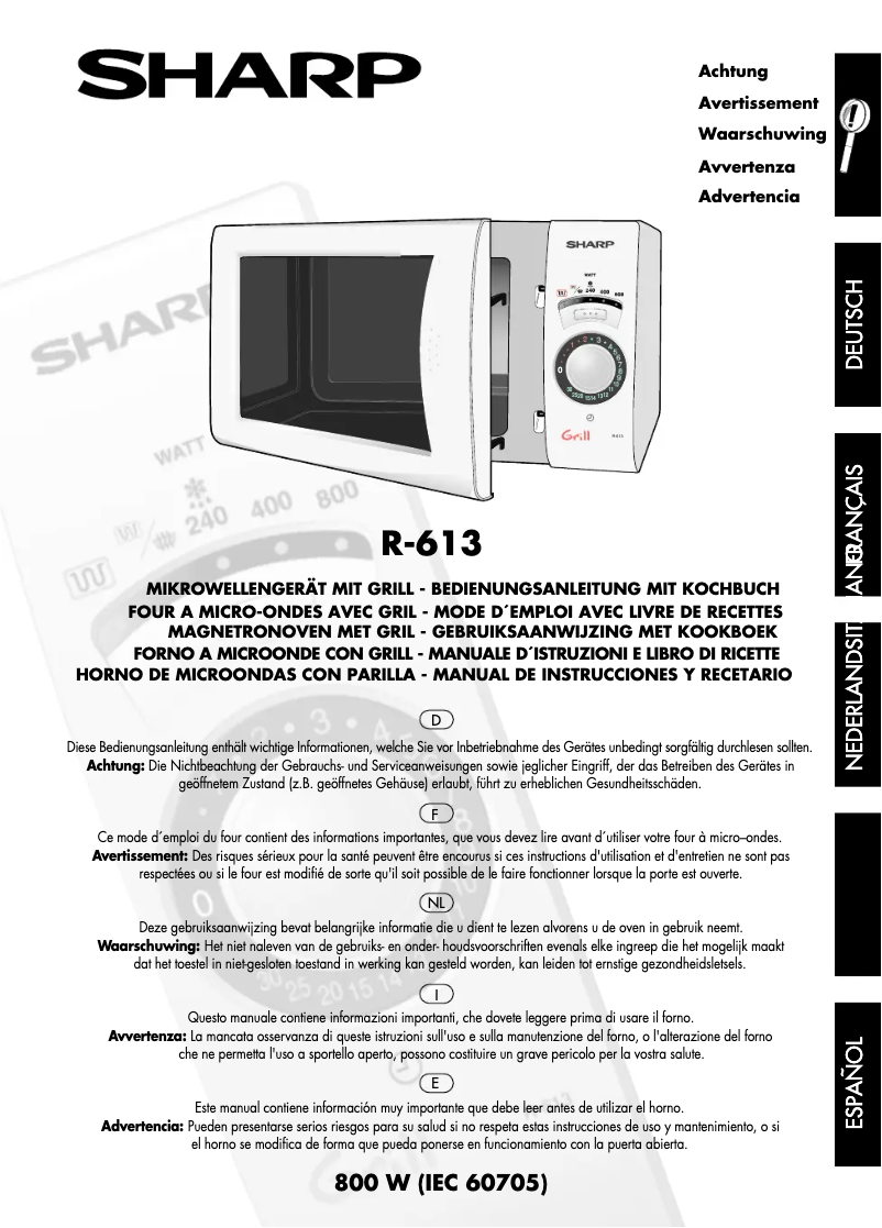 Página 1 del manual Manual de usuario Sharp R613W