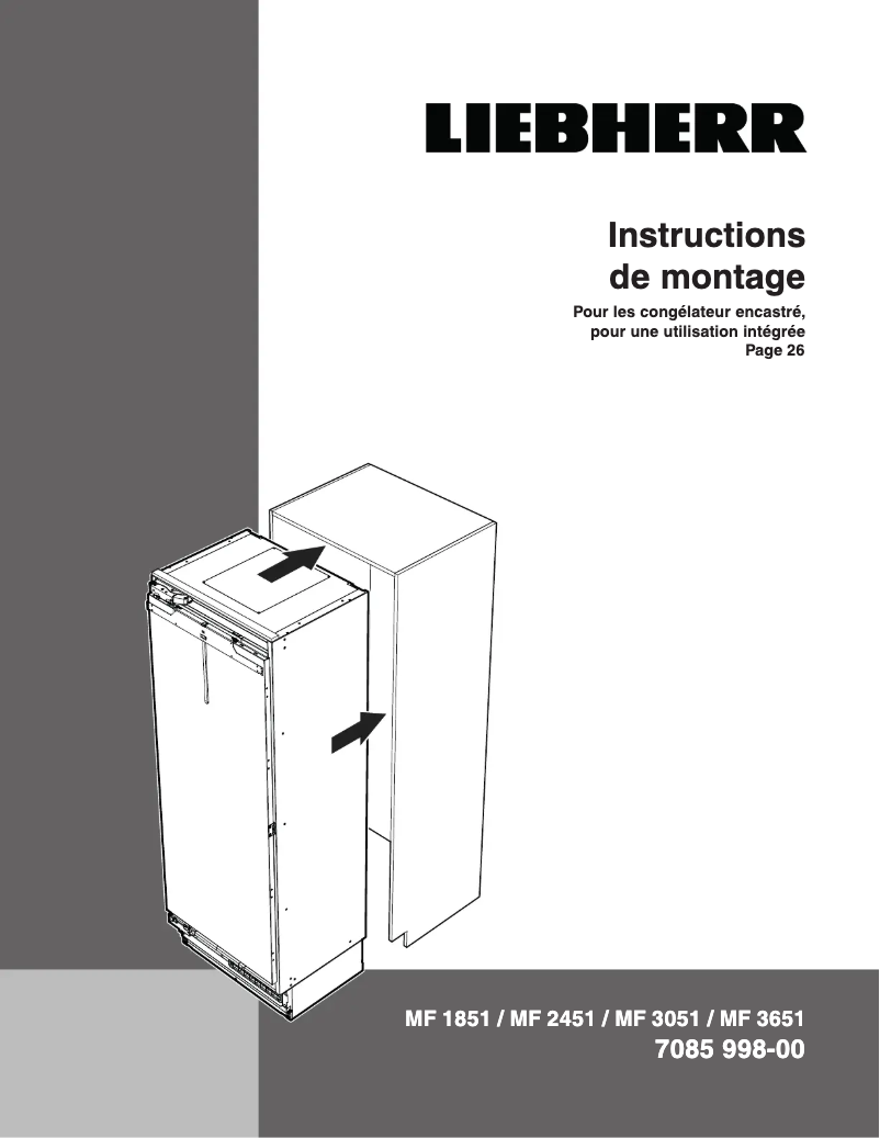 Page 1 de la notice Guide d'installation Liebherr Monolith MF 2451