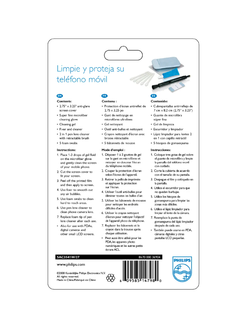 Page n°1 - Manuel utilisateur Philips SAC3541W