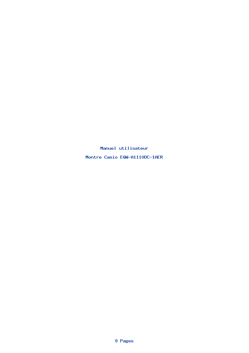 Page 1 de la notice Manuel utilisateur Casio EQW-A1110DC-1AER