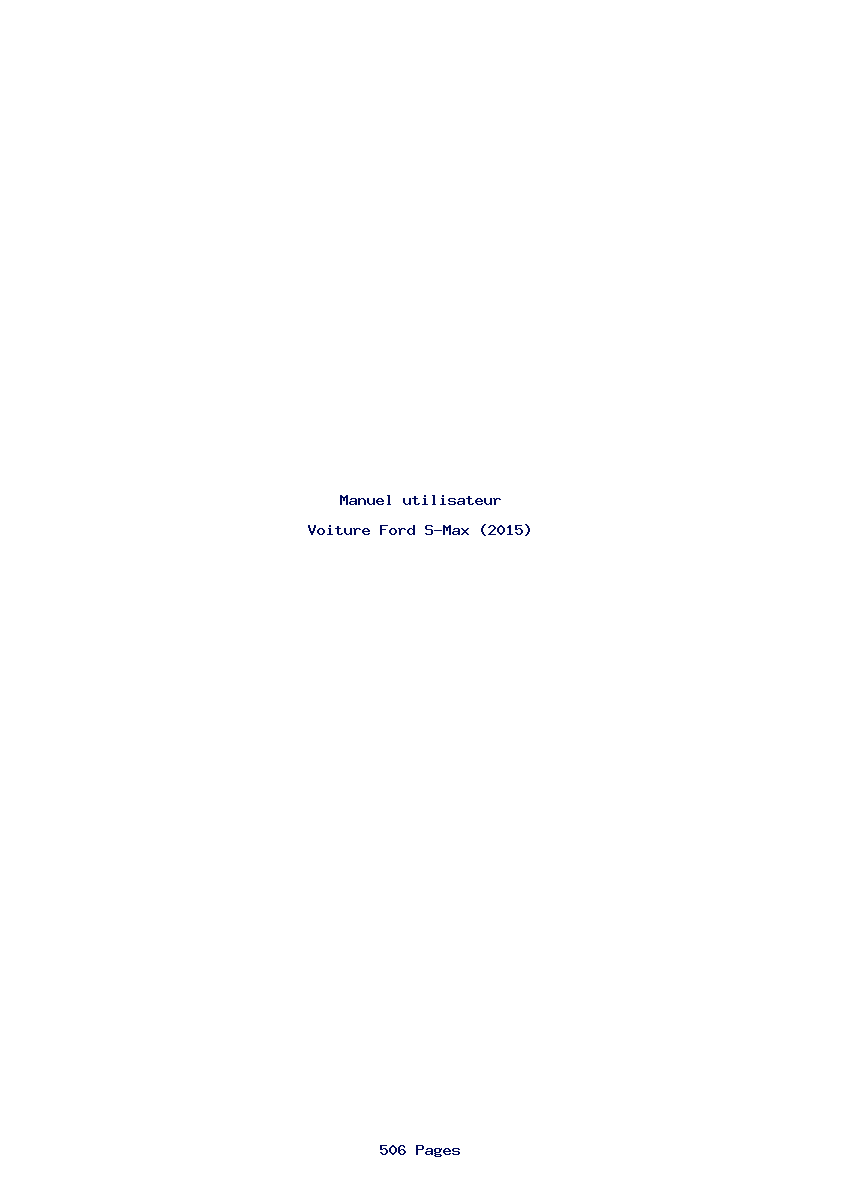 Page 1 de la notice Manuel utilisateur Ford S-Max (2015)