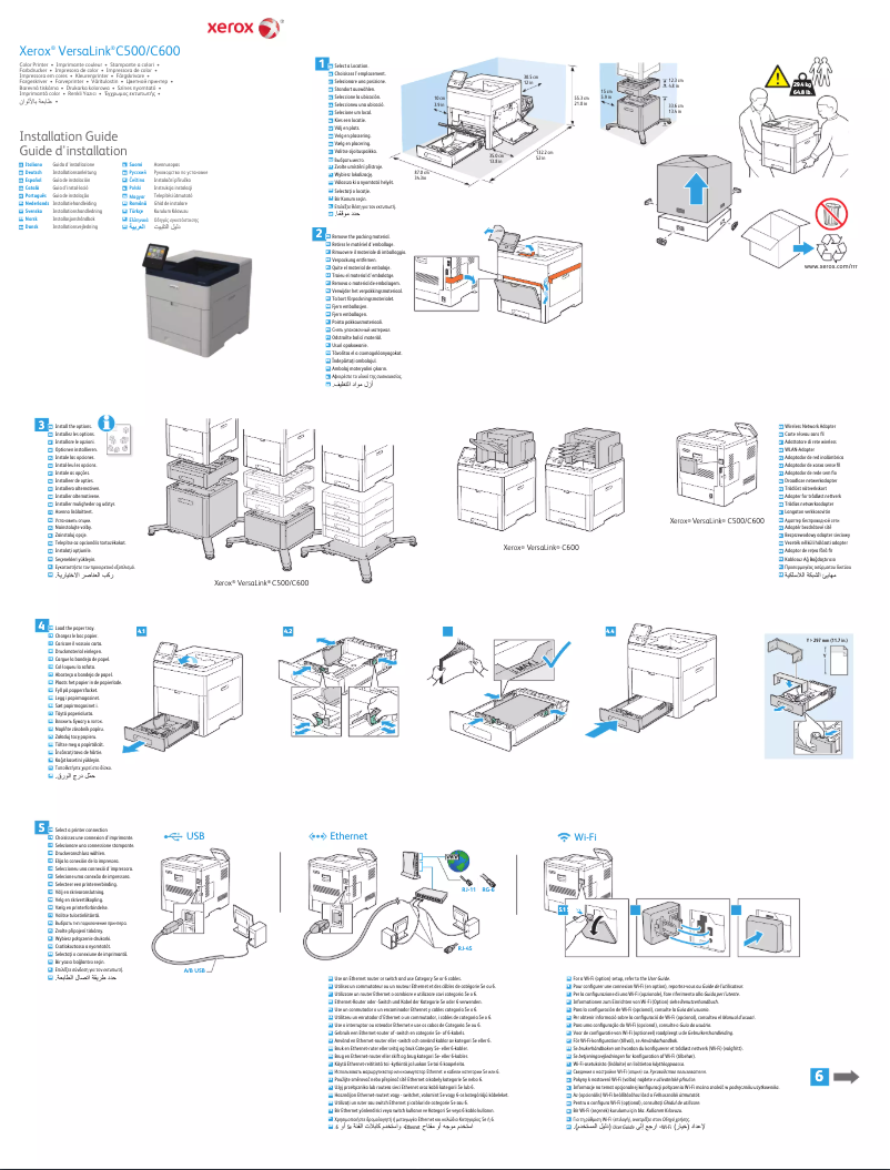 Página 1 del manual Guía de instalación Xerox VersaLink C500