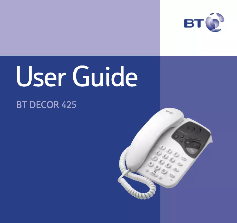 Page 1 de la notice Manuel utilisateur BT Decor 425