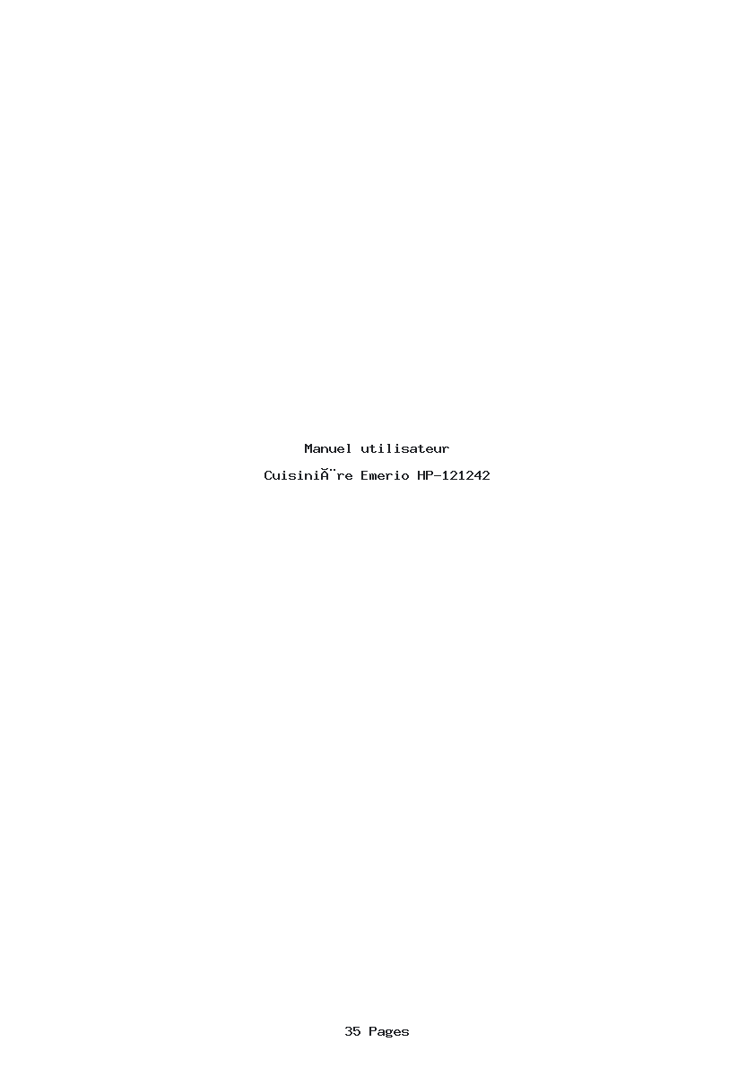 Page 1 de la notice Manuel utilisateur Emerio HP-121242