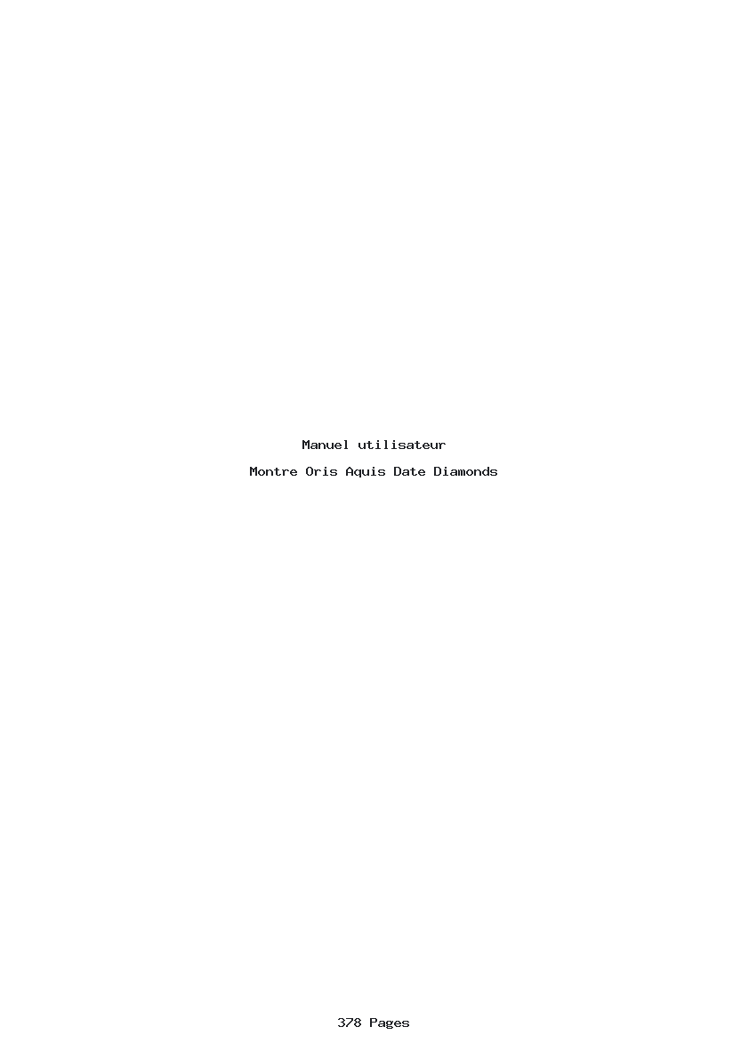 Page 1 de la notice Manuel utilisateur Oris Aquis Date Diamonds