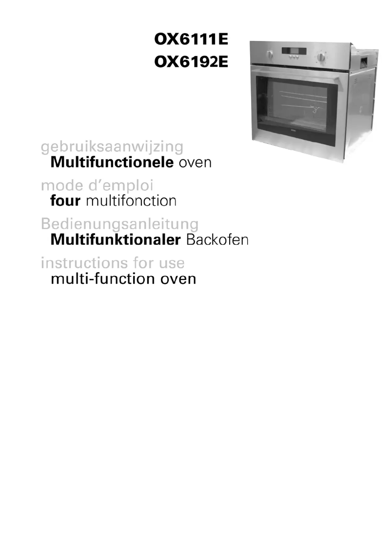Page 1 de la notice Manuel utilisateur Atag OX6192E