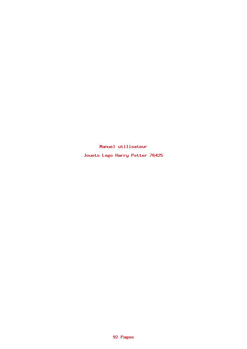 Page 1 de la notice Manuel utilisateur Lego Harry Potter 76425