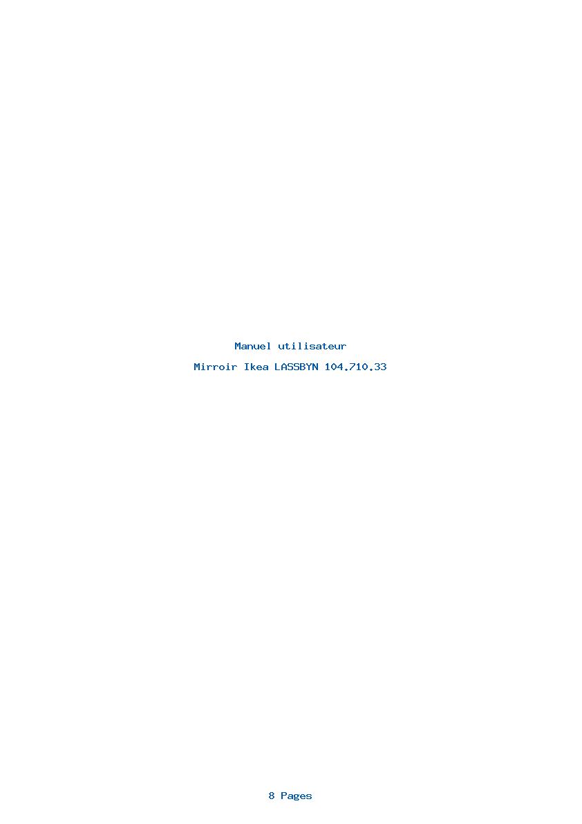 Page 1 de la notice Manuel utilisateur Ikea LASSBYN 104.710.33