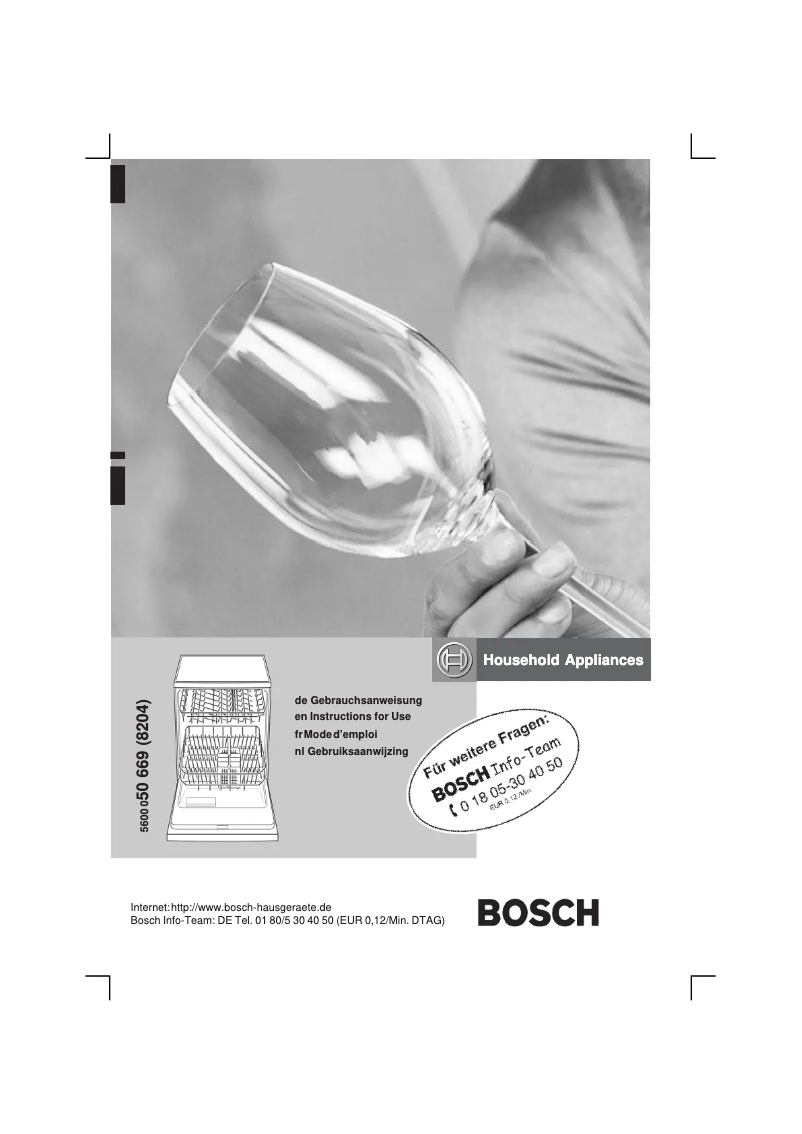 Page 1 de la notice Manuel utilisateur Bosch SGS69A12