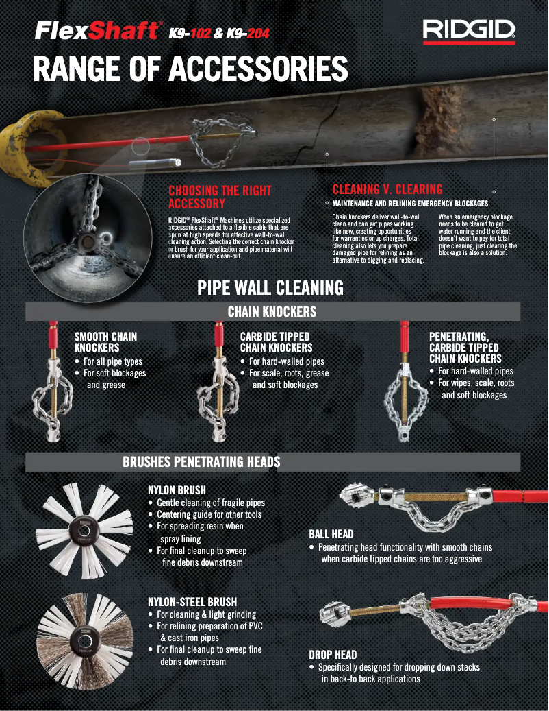 Page 1 of the manual Brochure Ridgid FlexShaft K9-102+