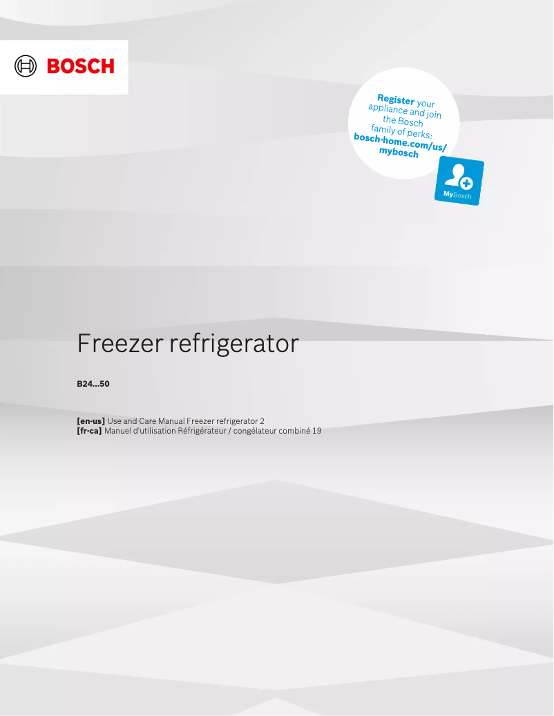 Page 1 de la notice Manuel d'utilisation et d'entretien Bosch B24CB50ESS
