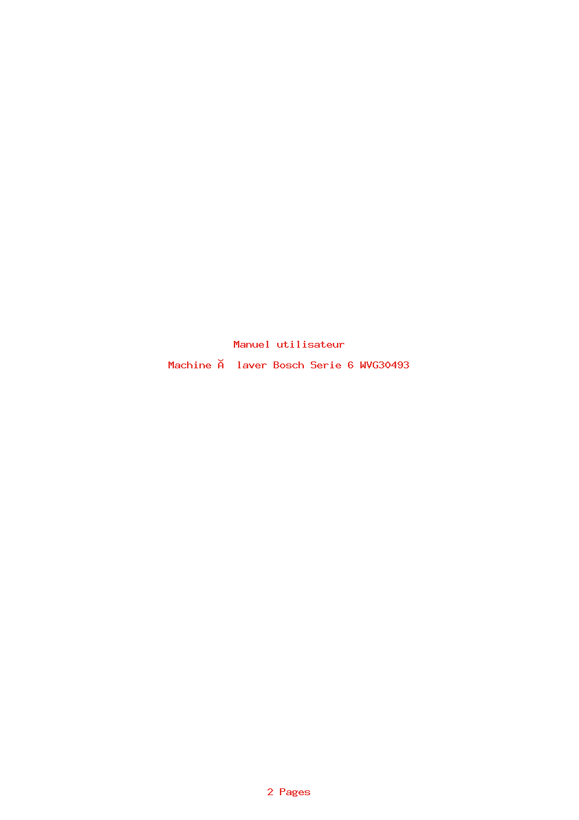 Page 1 de la notice Manuel utilisateur Bosch Serie 6 WVG30493