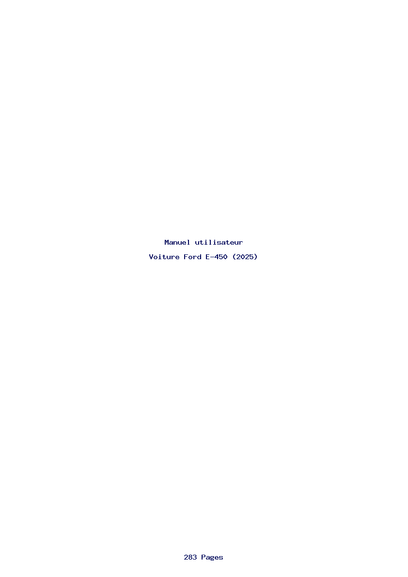 Page 1 de la notice Manuel utilisateur Ford E-450 (2025)
