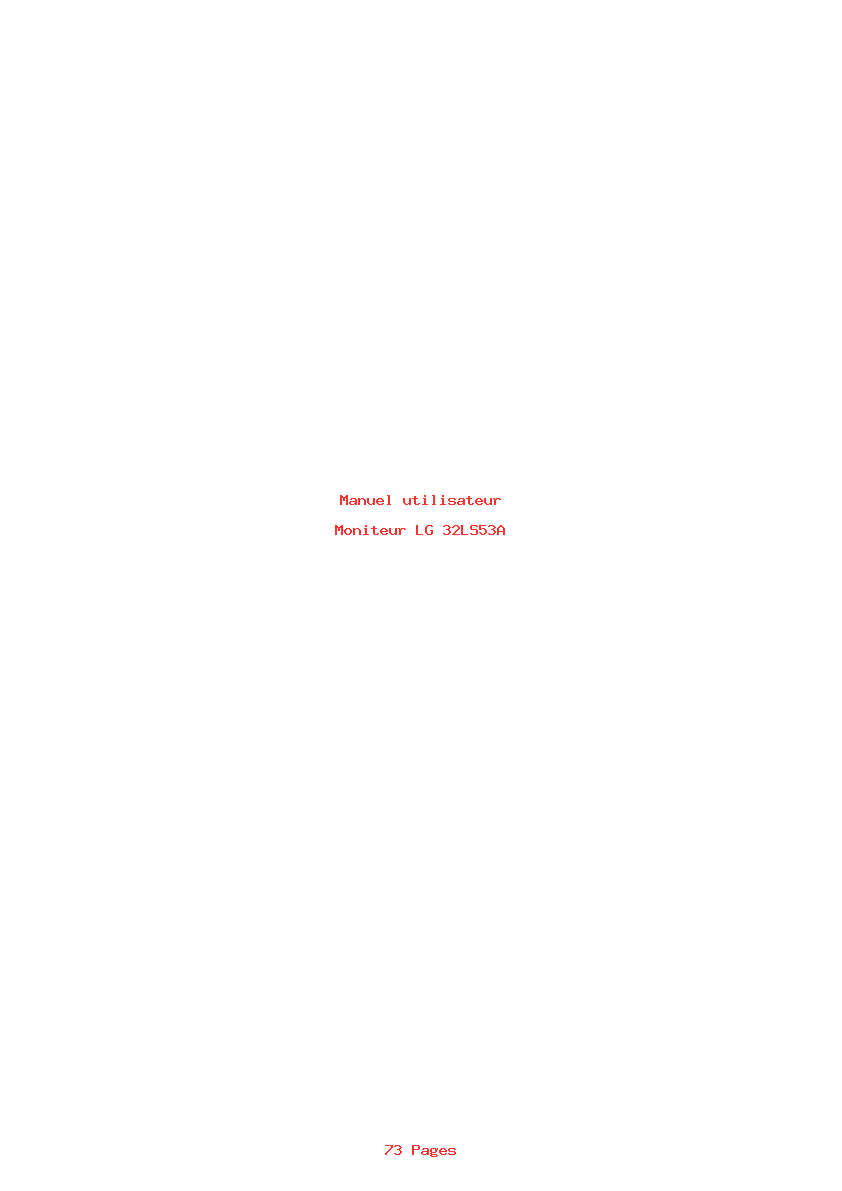Page 1 de la notice Manuel utilisateur LG 32LS53A