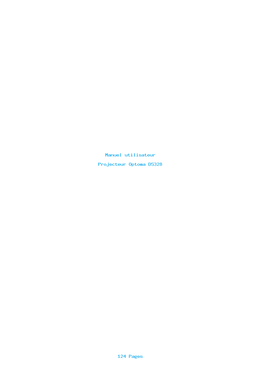 Page 1 de la notice Manuel utilisateur Optoma DS328