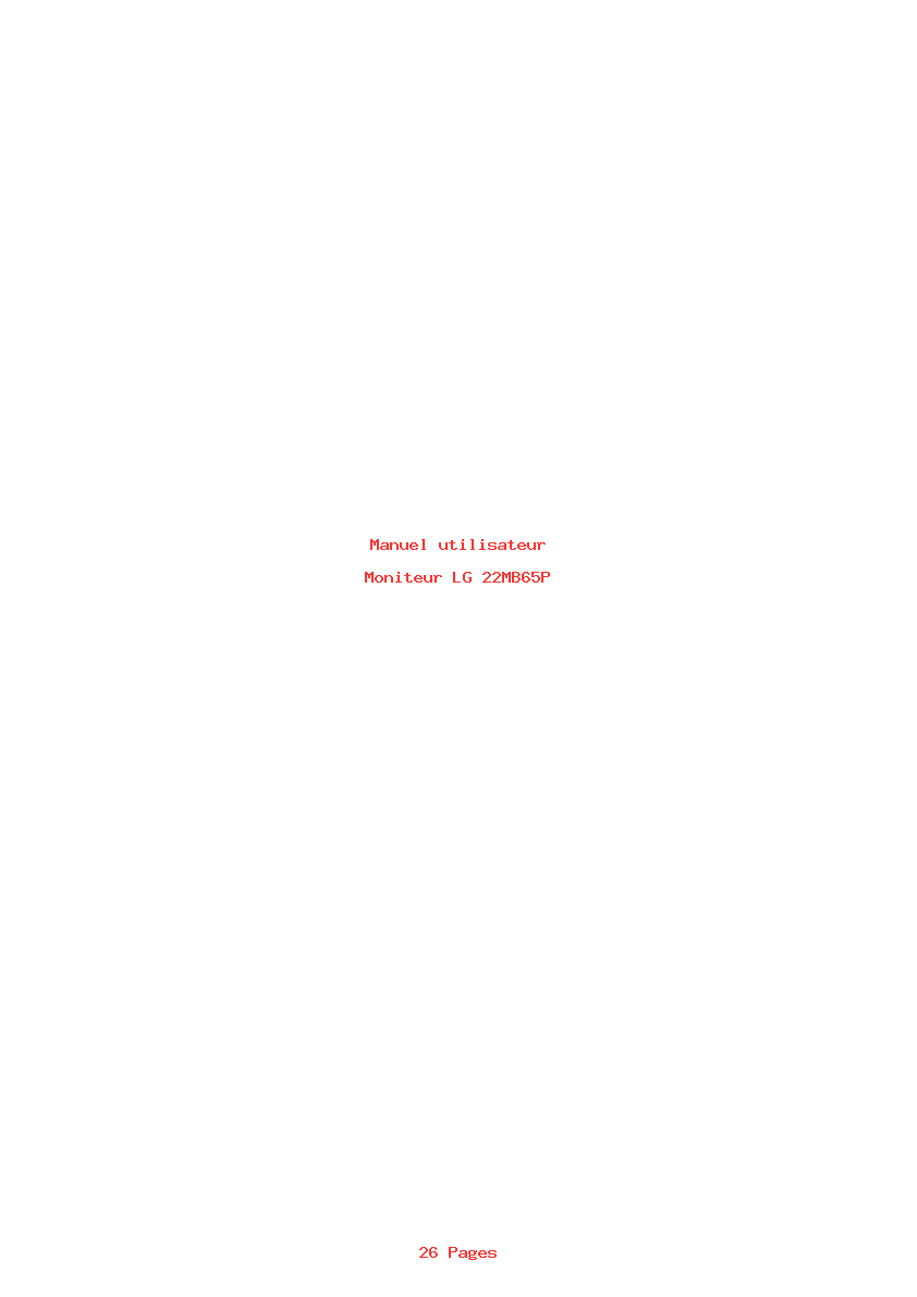 Page 1 de la notice Manuel utilisateur LG 22MB65P