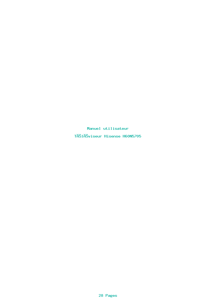 Page 1 de la notice Manuel utilisateur Hisense H60N5705