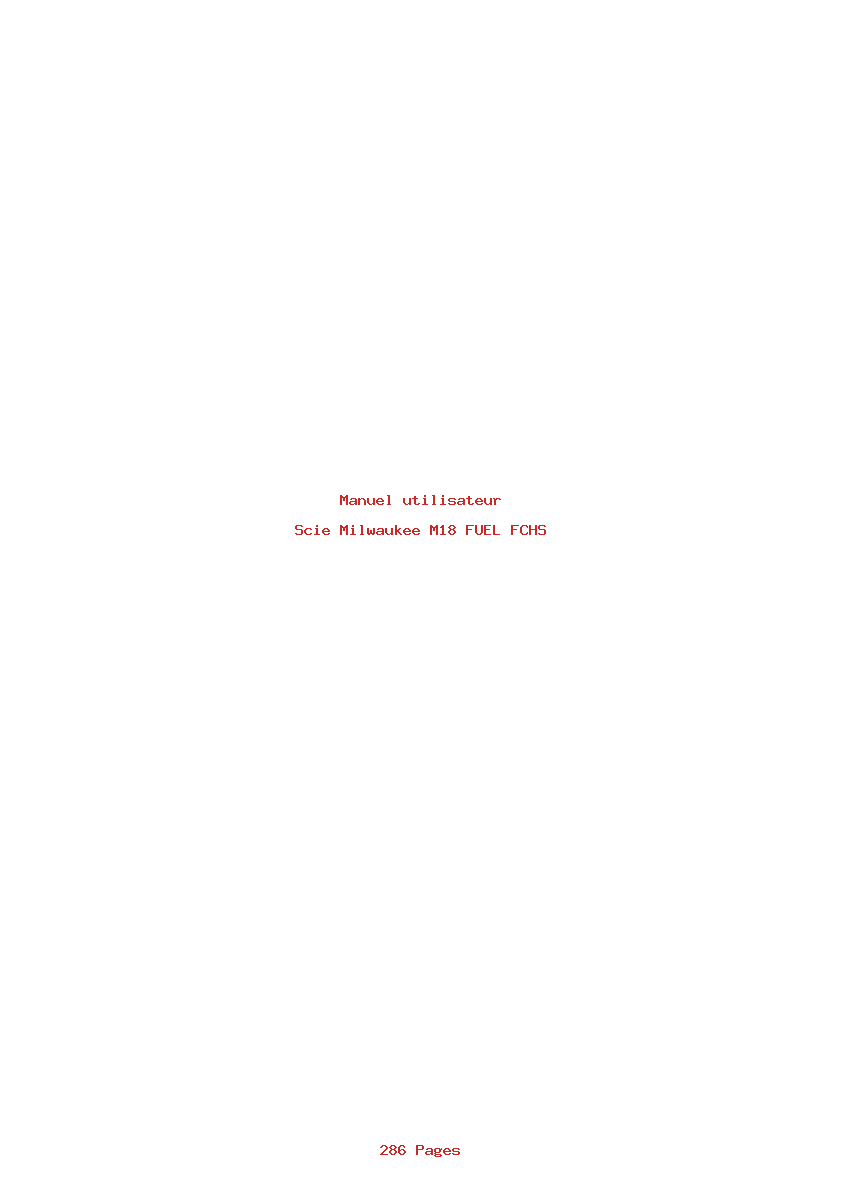 Page 1 de la notice Manuel utilisateur Milwaukee M18 FUEL FCHS