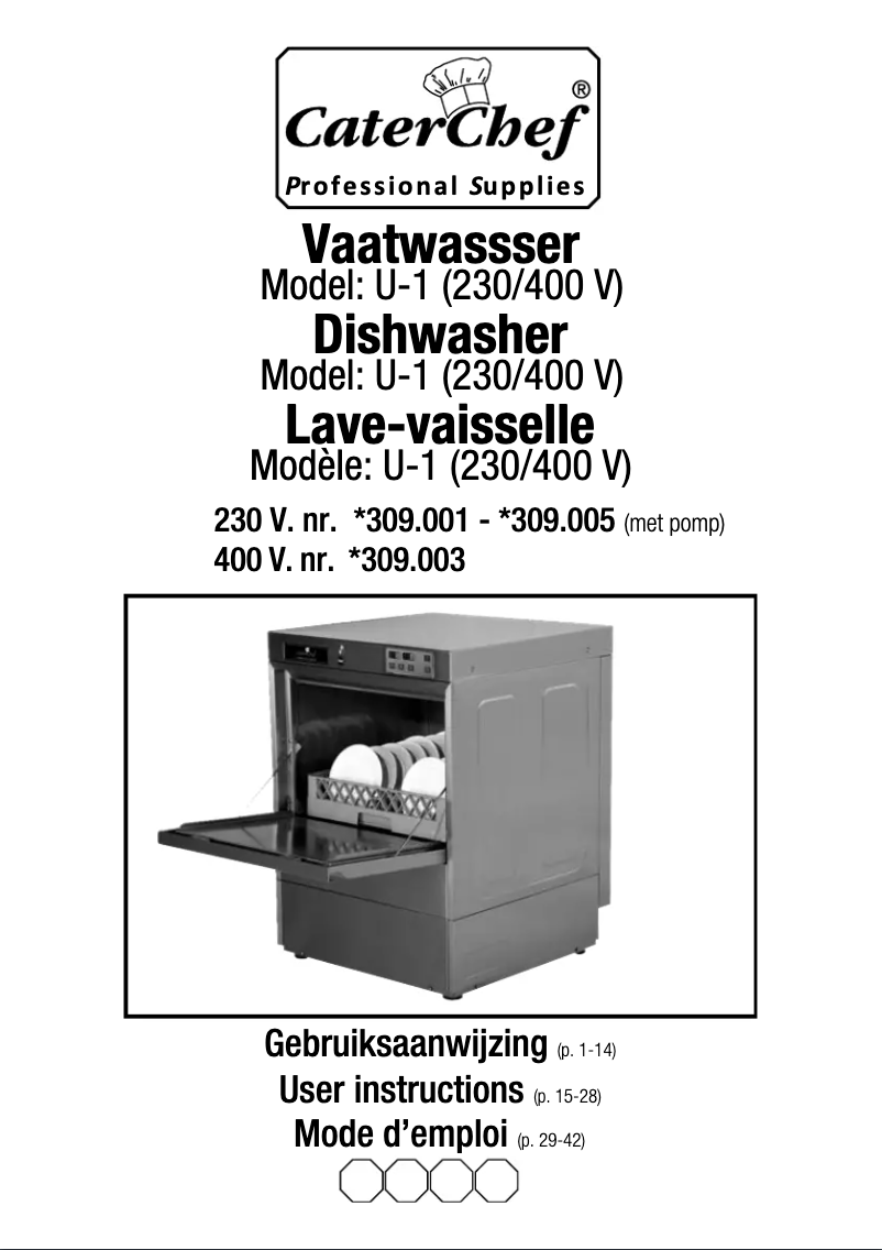 Page 1 of the manual User Manual CaterChef U1 309.005