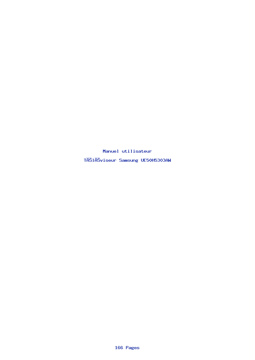 Page 1 de la notice Manuel utilisateur Samsung UE50H5303AW