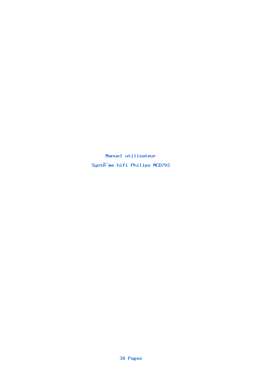 Page 1 de la notice Manuel utilisateur Philips MCD702