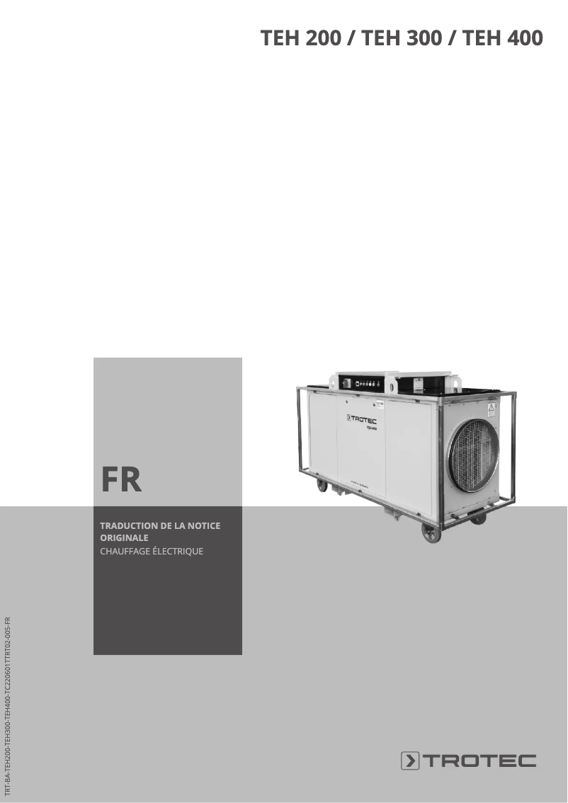 Page 1 de la notice Manuel utilisateur Trotec TEH 400