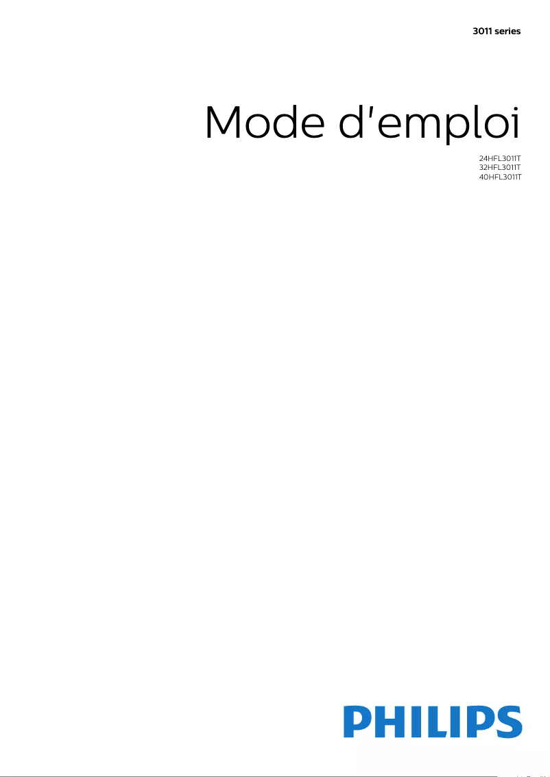 Page n°1 - Manuel utilisateur Philips 32HFL3011W